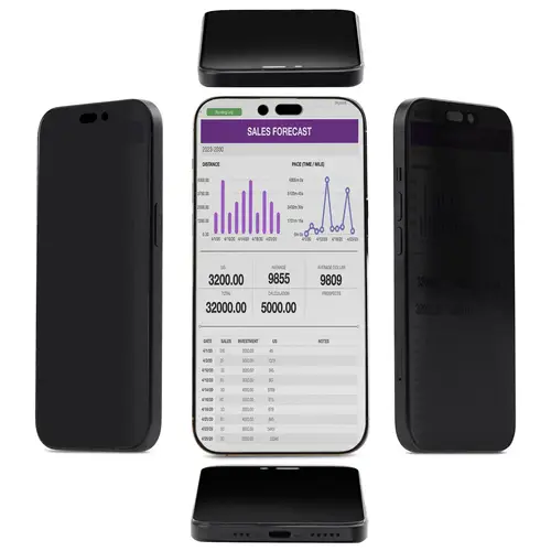 Filtro de Privacidad de 4 Vías y 360 para iPhone 16 - Antiespía para iPhone - Filtro Horizontal y Vertical - Compatible con Touchscreen - Protector de Pantalla de Vidrio Templado - TAA - Imagen 4