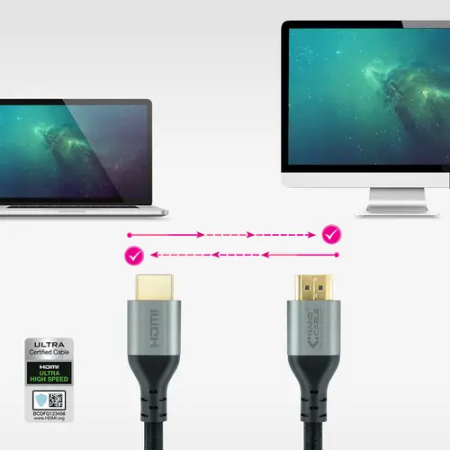 Cable HDMI 2.1 Certificado ULTRA HIGH SPEED A/M-A/M, Negro, 2 m - Imagen 4