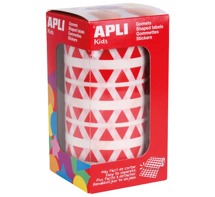 ROLLO GOMETS TRIANGULAR APLI 10.5MM ROJO 4865