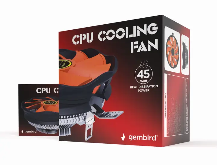 CPU-HURACAN-X30 sistema de refrigeración para ordenador Procesador Refrigerador de aire 12 cm Negro, Naranja