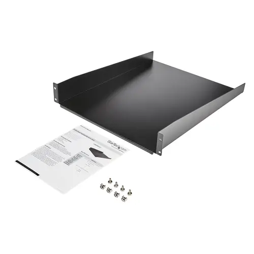 Estante Bandeja 2U 22in (558,8mm) de Profundidad Fija para Armario Rack Universal de Servidores - de Acero de Servicio Pesado - con Capacidad de 23kg - Negro - Imagen 7