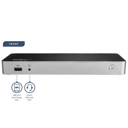 Dock USB C para 2 Monitores 4K 30Hz con HDMI y DisplayPort - Entrega de Potencia 60W - SD - Hub 4x Puertos USB-A 3.0 - Gb Ethernet - Audio - Compatible con Thunderbolt 3 - Imagen 3