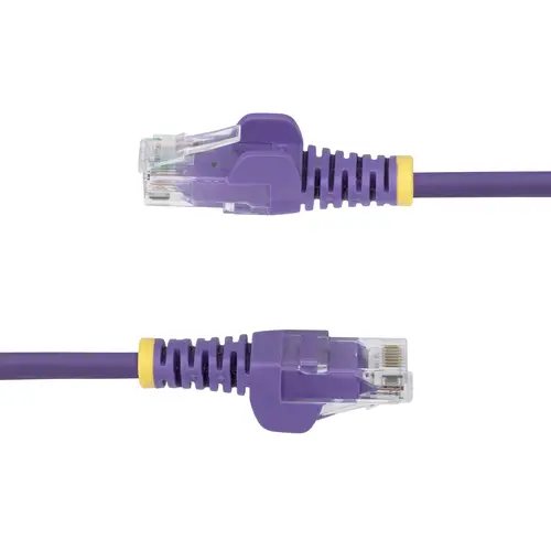 Cable de Red Ethernet CAT6 Delgado sin Enganches Morado de 15m - Cable RJ45 Snagless Slim 28AWG - Alambre de Cobre Puro - PoE 100W - con Alivios de Tensión - LSZH - Probado con Fluke - Imagen 3