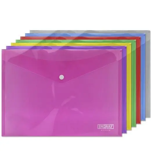 INGRAF SOBRE PORTADOCUMENTOS CON BROCHE A4 COLORES SURTIDOS - Pack de 10 unidades