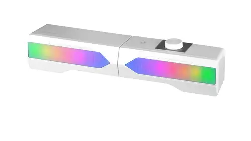 ALTAVOZ BLUETOOTH MSDUO WHITE 2 EN 1 CONVERTIBLE EN SOBREMESA 2.0 O SOUNDBAR BT 5.0 ILUMINACION RGB - Imagen 6