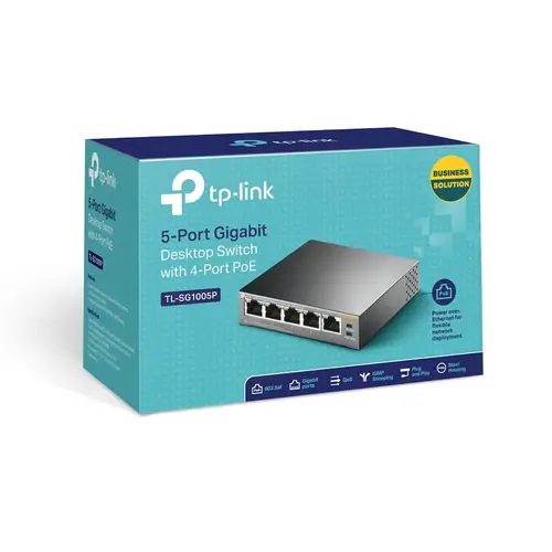 TL-SG1005P No administrado Gigabit Ethernet (10/100/1000) Energía sobre Ethernet (PoE) Negro - Imagen 5