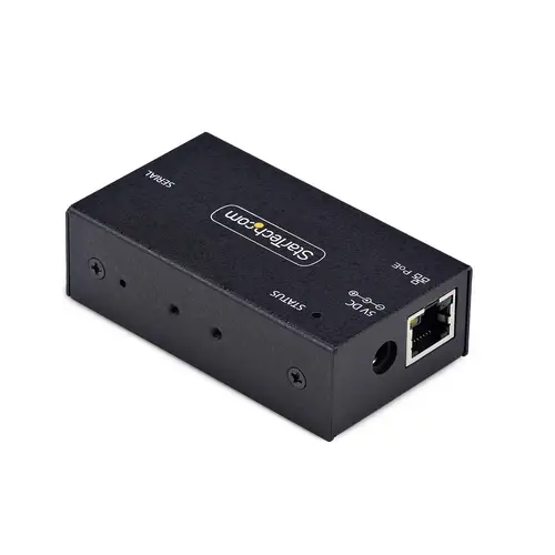 Adaptador Serie a Ethernet - Conversor RJ45 LAN IP a DB9 RS232 - Servidor de Dispositivos Serie Remotos de 1 Puerto PoE 802.3af - Carcasa de Metal - Pared o Carril DIN - TAA - Imagen 1
