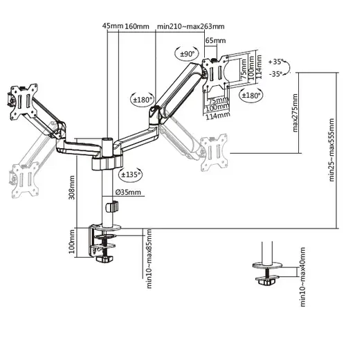 Soporte de sobremesa para dos monitores de 17"-32 - Imagen 8