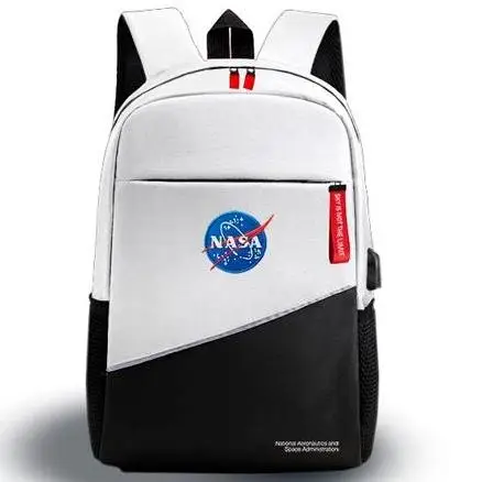MOCHILA NASA WHITE-BLACK
