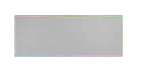 MMP224, Alfombrilla Gaming XXL 880x330mm, Diseño de Bordes Rainbow, Base Antideslizante de Caucho Natural, Superficie Nanotextil de Alta Precisión, Alfombrilla de Ratón Flexible, Blanco - Imagen 1