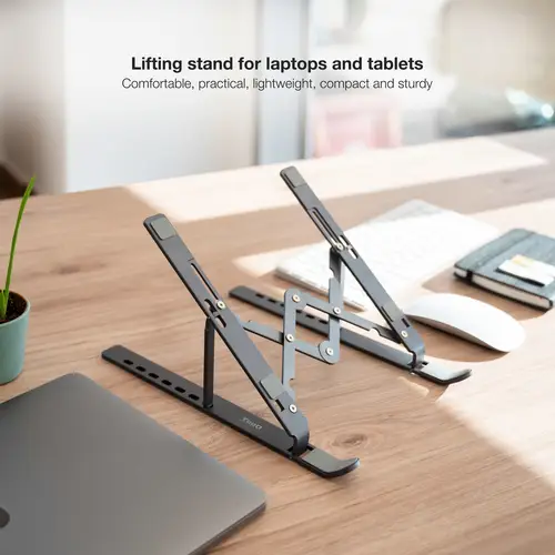 Soporte Elevador para Portátiles, Tablets, Móviles y Libros, Gris - Imagen 5
