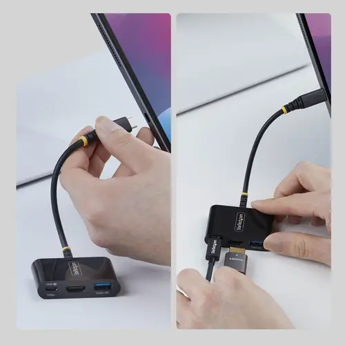 Dock Hub Multipuertos USB Tipo C a HDMI - Adaptador Multipuertos USB-C a HDMI - Carga de 140W - Hub Ladrón USB de 5Gbps - HDMI 4K60Hz - Para MacBook / Dell / Thinkpad / HP / iPad - Negro - Imagen 3