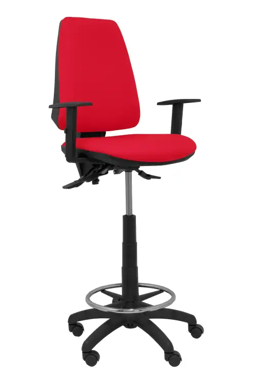 Taburete Elche S bali rojo brazos regulables