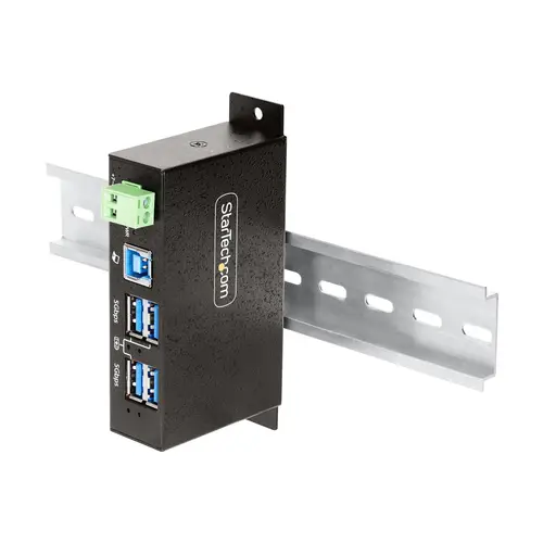 Hub USB Industrial de 4 Puertos Gestionado - Servicio Pesado - Caja de Metal - Protección ESD y Sobretensión - Montaje DIN, Pared, Escritorio - USB 3.2 Gen 1 5Gbps - Imagen 5
