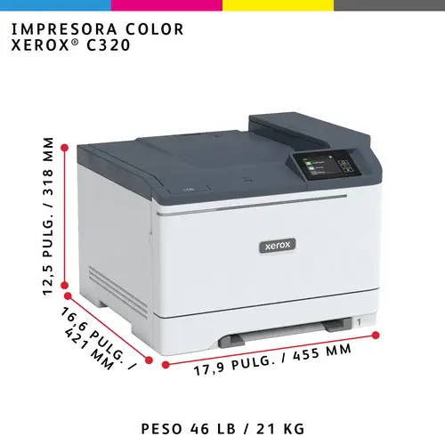 C320 A4 33 ppm Impresora inalámbrica a doble cara PS3 PCL5e/6 2 bandejas Total 251 hojas - Imagen 6