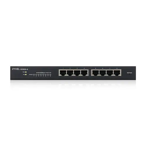 GS1900-8 Gestionado L2 Gigabit Ethernet (10/100/1000) Negro - Imagen 3