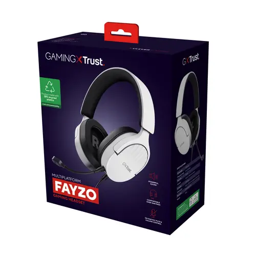 GXT 489W FAYZO Auriculares Alámbrico Diadema Juego Negro, Blanco - Imagen 7