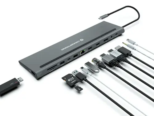 DONN17G base para portátil y replicador de puertos Alámbrico USB 3.2 Gen 1 (3.1 Gen 1) Type-C Gris - Imagen 4
