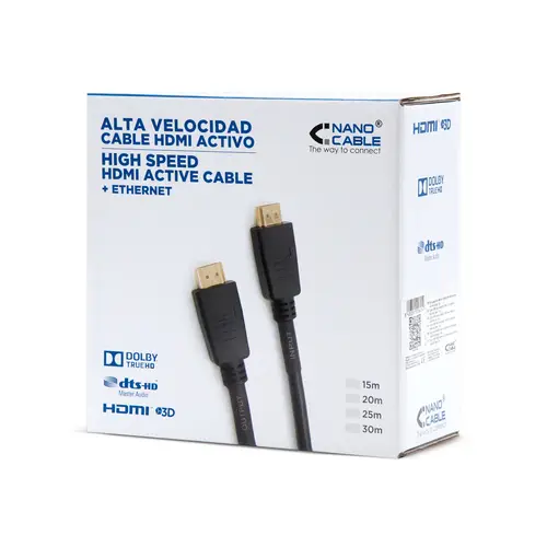 CABLE HDMI V1.4 (ALTA VELOCIDAD / HEC) CON REPETIDOR, A/M-A/M, 25 M - Imagen 5