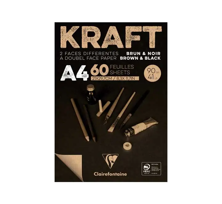 BL. DIBUJO 60H CLF A4 90GR BIC. KRAFT+NEG
