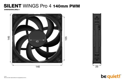 SILENT WINGS PRO 4 | 140mm PWM Carcasa del ordenador Ventilador 14 cm Negro 1 pieza(s) - Imagen 6