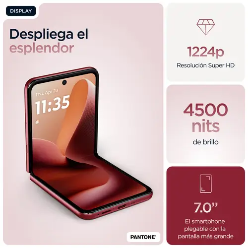 razr 60 ultra 17,7 cm (6.96") SIM doble Android 15 5G USB Tipo C 16 GB 512 GB 4700 mAh Burdeos - Imagen 35