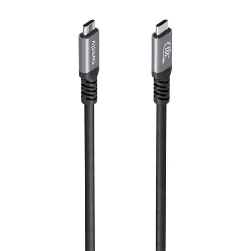 Cable USB 3.2 Gen2 Aluminio 10Gbps 8K@30Hz 5A 100W E-Mark, Tipo USB-C/M-USB-C/M, Negro, 4.0m - Imagen 1