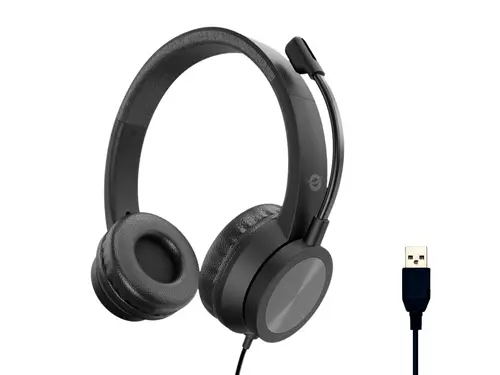 POLONA05B auricular y casco Auriculares Alámbrico Diadema Llamadas/Música USB tipo A Negro - Imagen 1