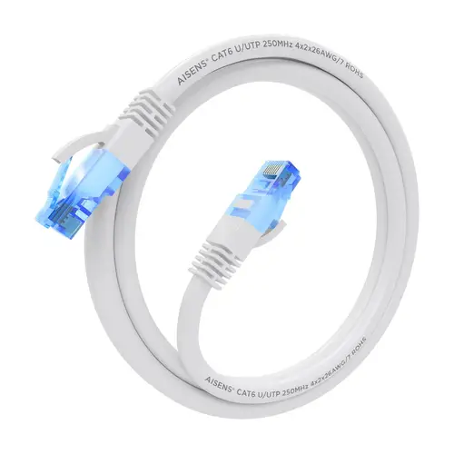 Cable De Red Latiguillo RJ45 Cat.6 UTP AWG26 CCA, Blanco, 1.0 m - Imagen 2