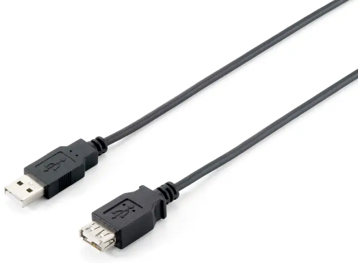 128850 Cable de extensión USB 2.0 tipo A macho a hembra, 1,8 m , negro