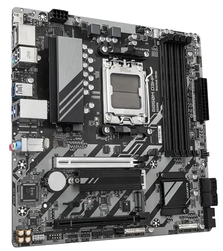 B850M D3HP Placa Base - Procesadores AMD Ryzen Serie 9000, 5+2+2 fases VRM digitales, hasta 8200MHz DDR5 (OC), 1xPCIe 5.0 + 1xPCIe 4.0 M.2, LAN GbE, USB 3.2 Gen 2 - Imagen 3