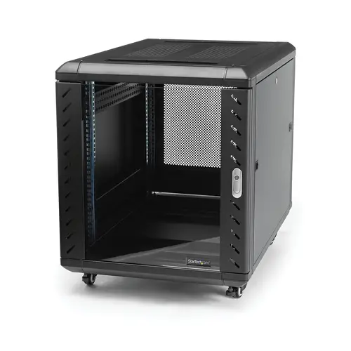 Armario Rack para Servidores 12U 19" 4 Columnas - Rack de Servidores con Cerradura y Seguro - Rack con Ruedas y Carriles de Montaje Ajustables para Equipo de Red - Imagen 1