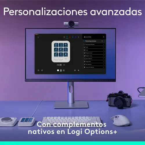 MX Creative Console, keypad programable con 9 teclas LCD personalizables y dial de control para diseño gráfico, edición de vídeo, fotografía, uso con Adobe, Zoom, Spotify, etc. Color Gris - Imagen 5
