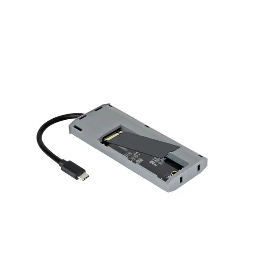 Caja externa para SSD M.2 NGFF/NVMe + HUB USB 3.2 Gen2 con 1xUSB-C/PD + 2xUSB-A + USB-C + HDMI, Gris - Imagen 4
