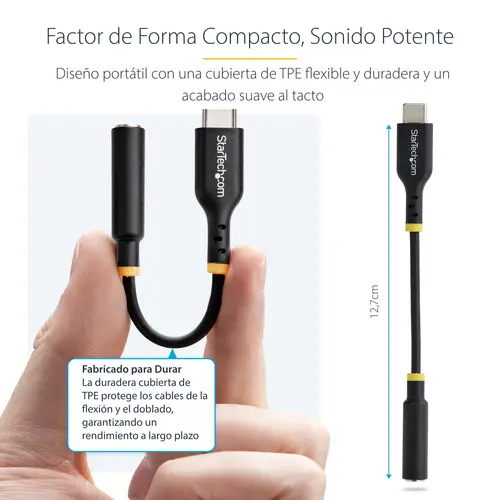 Adaptador de Audio USB-C a 3,5mm TRRS Minijack - Adaptador de Audio USB Tipo C para Auriculares con Micrófono - DAC de 32bits - de Portátil/Móvil/Tablet - Compatible con USB-C/Thunderbolt - Imagen 16
