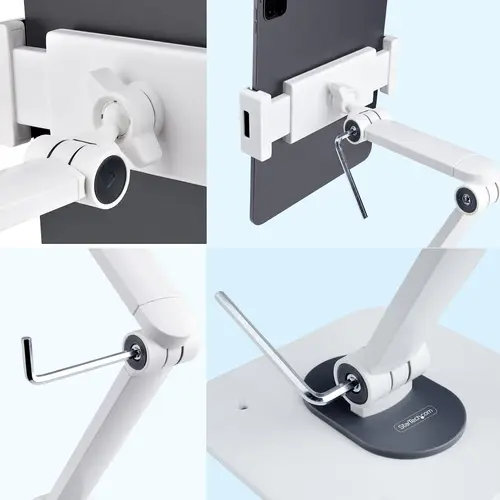 Soporte Ajustable de Sobremesa para Tablet - de Montaje en Pared - 1kg de Capacidad - Base Ergonómica Ajustable para Tablet - con Giro, Rotación e Inclinación - Imagen 6