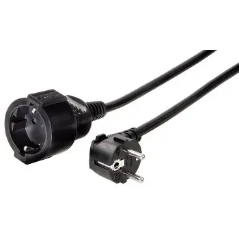 Cable alargador Schucko de 2m, con protección para niños, Color Negro