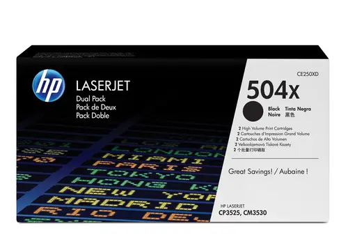 Pack de ahorro de 2 cartuchos de tóner original LaserJet 504X de alta capacidad negro - Imagen 1