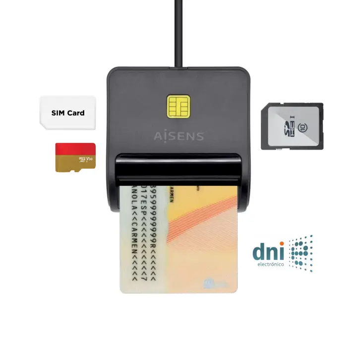 Lector de Tarjeta Inteligente DNI con Lector de Tarjetas SIM, SD,..