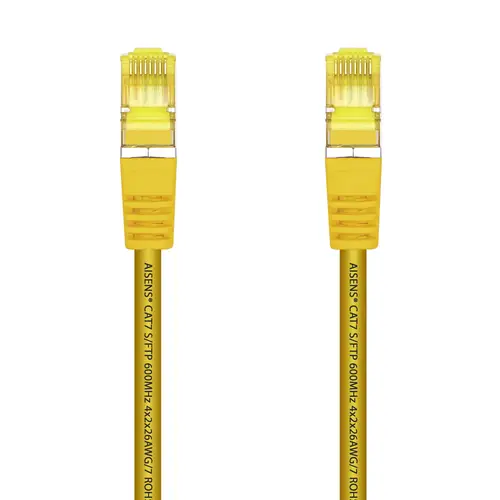Cable De Red Latiguillo RJ45 LSZH Cat.7 600 MHz S/FTP PIMF AWG26, Amarillo, 25 cm - Imagen 2