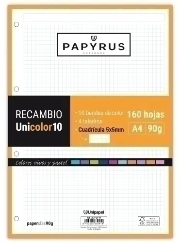 RECAMBIO PAPYRUS A4 160h MULTIT.CD.5 - Pack de 15 unidades
