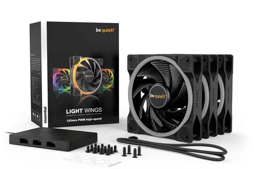 Light Wings | 120mm PWM Triple Pack high-speed Carcasa del ordenador Ventilador 12 cm Negro 3 pieza(s) - Imagen 6