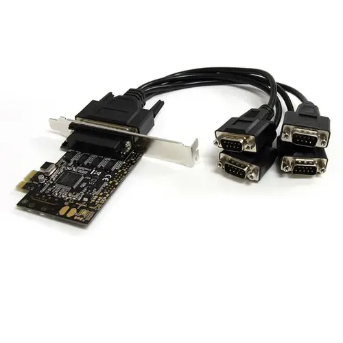 Tarjeta Adaptadora PCI Express PCIe de 4 Puertos Serie con Cable Multiconector RS232 Serial - Reemplazado por PEX4S953LP - Imagen 1