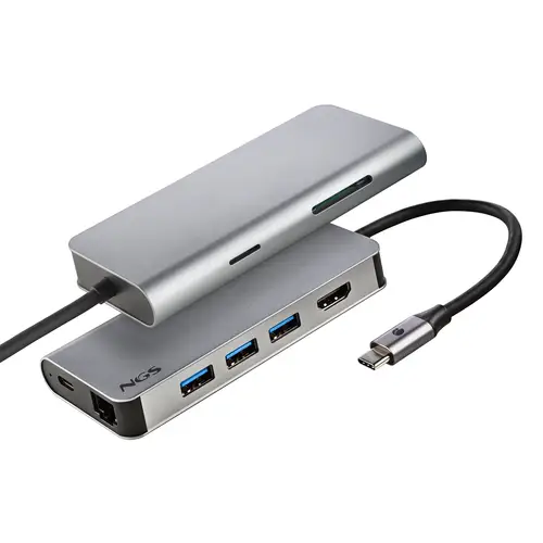 WONDER DOCK 8 USB 2.0 Type-C Plata - Imagen 3