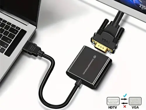 ABBY20B adaptador de cable de vídeo 0,25 m HDMI tipo A (Estándar) VGA (D-Sub) Negro - Imagen 5