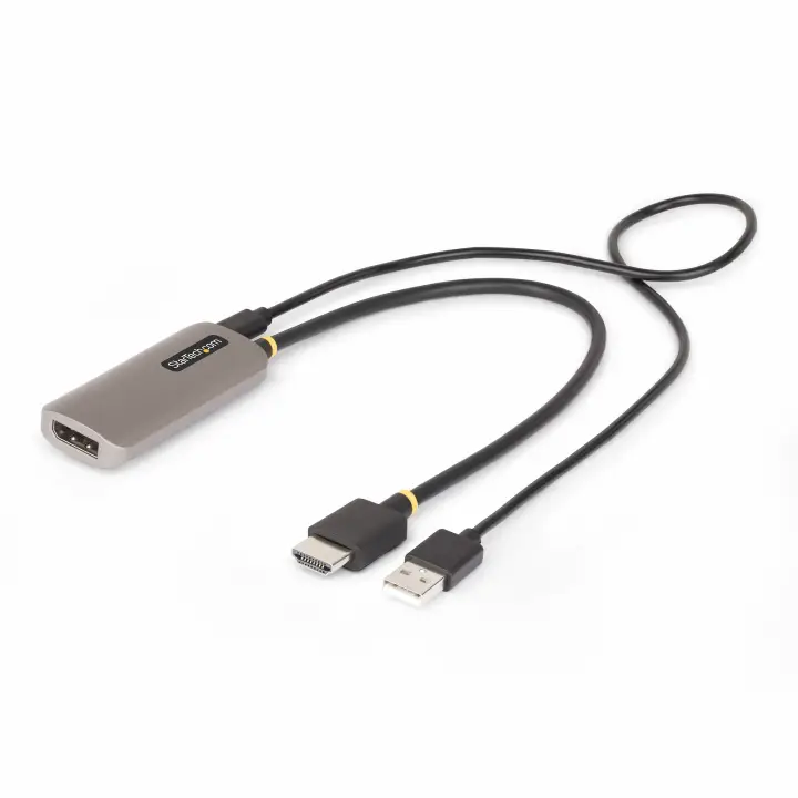 Cable Conversor Adaptador Activo de 30cm HDMI 2.1 a DisplayPort 1.4 - 8K60Hz - Alimentado por el Bus USB - Cable Incluido