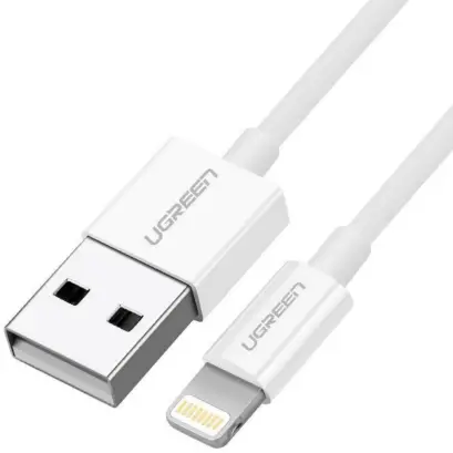 cable USB 2.0 A lightning 2m, 5V/2.4A iPhone 7 / 7plus / 6S/ 6 / 6 Plus, iPhone 5s/5c/5, iPad Mini/Mini 2, iPad 1 m Blanco