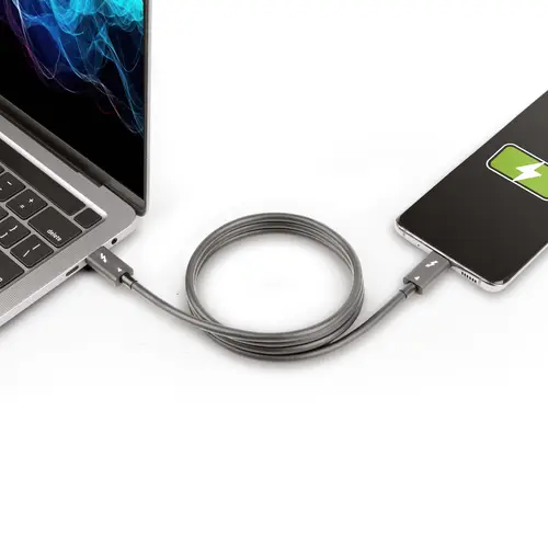 Cable de 1m Thunderbolt 4 - 40Gbps - PD 100W - Vídeo 4K/8K - Cable Thunderbolt 4 con Certificación Intel - Compatible con USB4/Thunderbolt 3/USB 3.2/USB Tipo C/DisplayPort - Imagen 9