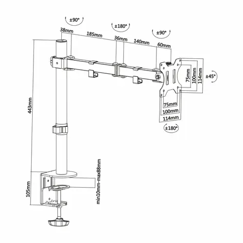 DT32TSR-039 soporte para monitor 81,3 cm (32") Negro Escritorio - Imagen 6