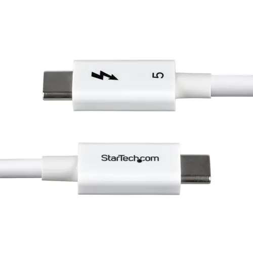 Cable Thunderbolt 5 Certificado de 80cm - 80Gbps/120Gbps - 8K60Hz - PD 240W - Cable Thunderbolt Certificado - Compatible con Thunderbolt 4/USB4/USB-C/USB Tipo C - Blanco - Imagen 3